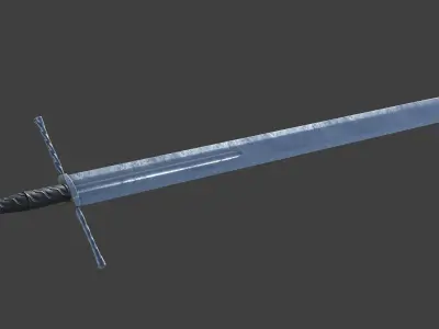 Medieval sword Low-poly 3D model get
