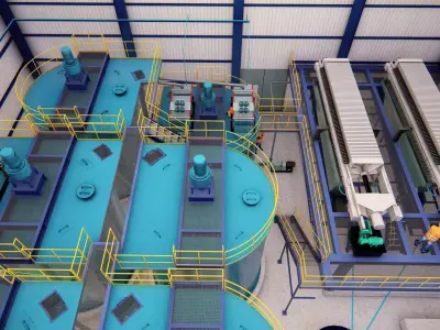Processing plant - gold leaching 3D Model 3D model