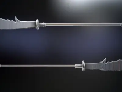 Chinese Long Battle Saber Low-poly 3D model