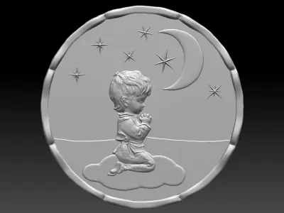 Little Prince bas-relief 3D print model