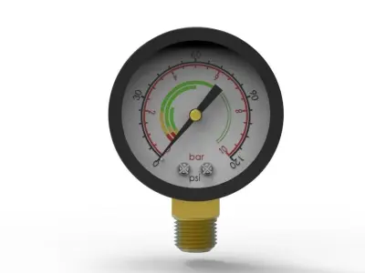 pneumatic pressure gauge 3D model