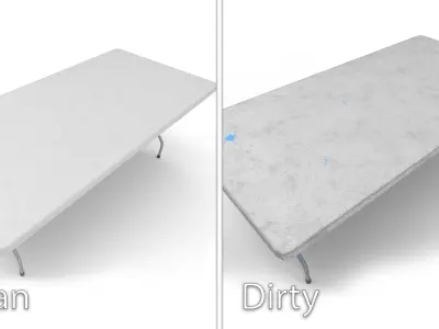 Folding Table Low-poly 3D model