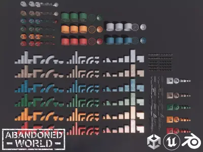 Modular Ventilation Pack Low-poly 3D model