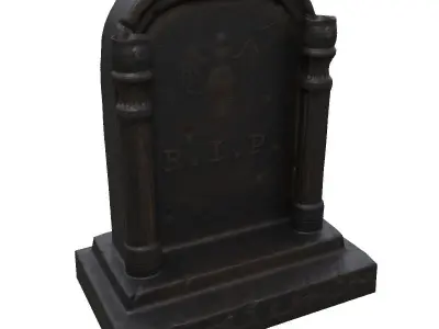 Low Poly game-ready Gothic Tombstone Low-poly 3D model