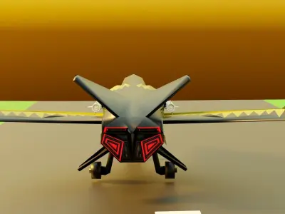 Falcon Bee Aircraft Low-poly 3D model
