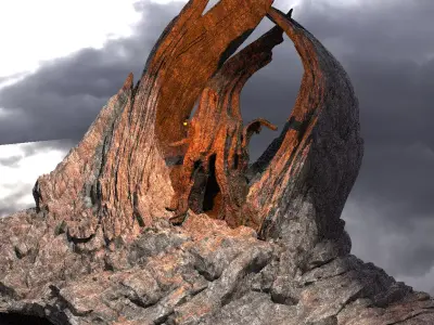 Dark Ages Claw Sculpted tree Mountain 1 3D model