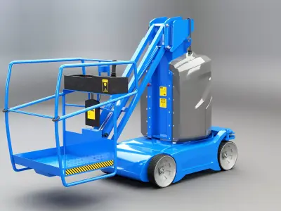 Electric Warehouse Boom Lift Low-poly 3D model