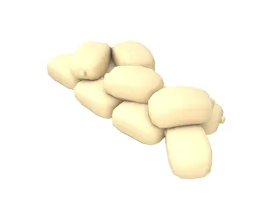 Battlefield Sandbag v1 001 Low-poly 3D model