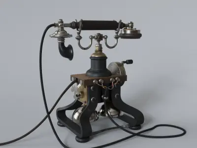 Antique Telephone - SubD Asset for Films and Games 3D model