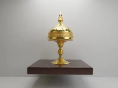 Golden utensil Low-poly 3D model