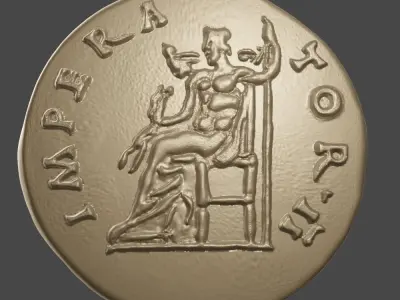  ANTONINUS PIUS AUREUS ROME AU50-53 GOLD RIC108C 3D print model
