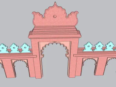 stone jharokha window 3D model