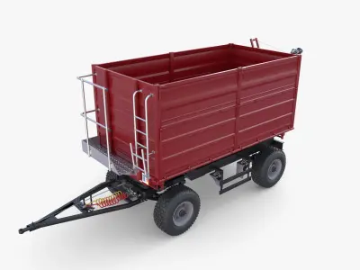 Agro trailer V3 Low-poly 3D model
