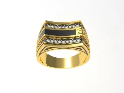 083 - Antique Gents Ring Oxidised 3D print model purchase