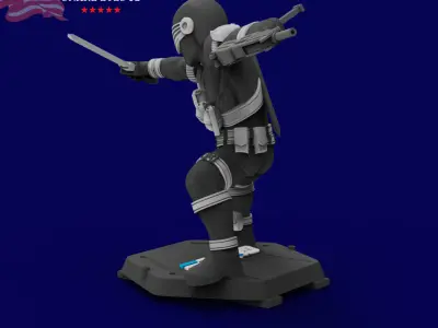 GI JOE Character Snake Eyes Full-figure Pose 02 3D print model