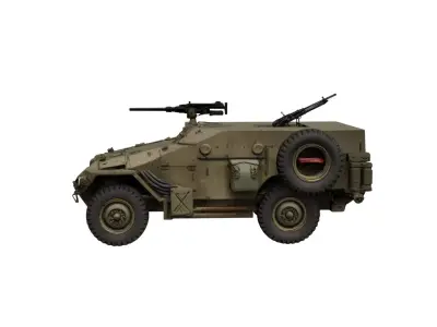 1950s Armored Vehicle Vintage Military Defense Utility Model 3D model