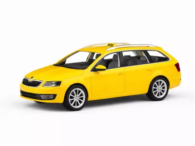 Skoda Octavia Taxi Sedan City Transport Vehicle Model 3D model