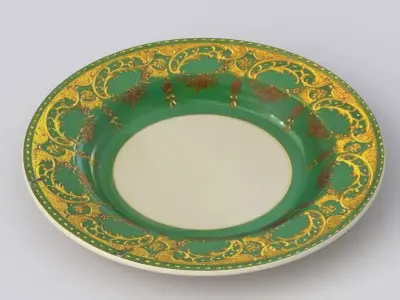 Antique and vintage plate v7 3D model