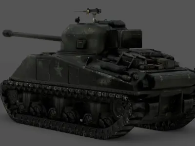  Sherman Firefly - WWII Allied British Tank 3D Model Low-poly 3D model