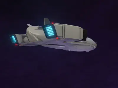 Space fighter Low-poly 3D model by PixMoDream
