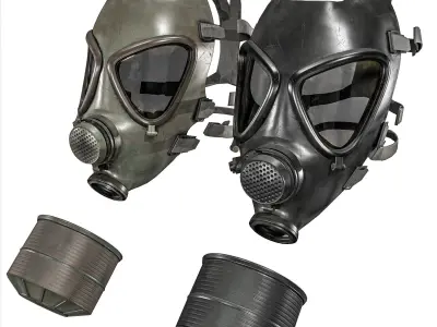 Gas Mask 2  M85 Low-poly 3D model