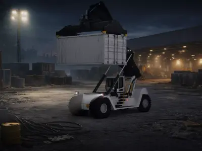 Reach Stacker Container Handler Realistic Industrial Vehicle 3D model