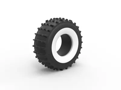 SHERP whitewall tire 2 Scale 1 to 25 3D print model