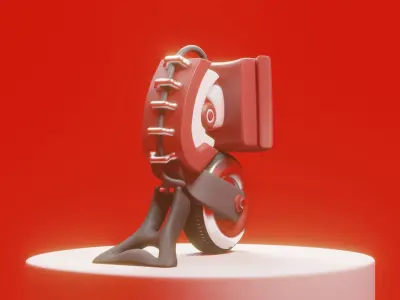 gun bot Low-poly 3D model