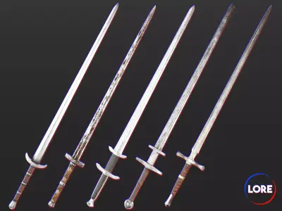 Medieval Collection Weapons Long Swords 3D Model Pack