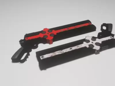 Cross Gun X2 Low-poly 3D model