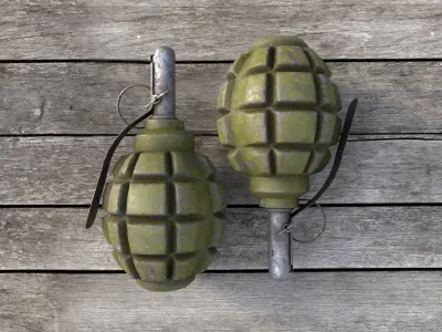 Grenade F1 Game-ready Low-poly 3D model Low-poly 3D model