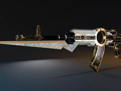 Stylized Sci-Fi Rifle AN 94 Free 3D model