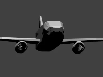 Low poly Boeing 767 plane Free low-poly 3D model