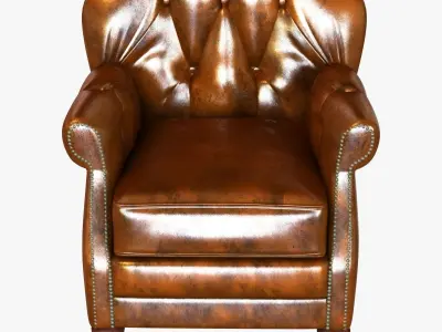 noir furniture club chair vintage cigar leather 3D model
