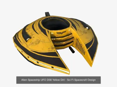 10 Alien Spaceships UFO Collection H Yellow - Spacecraft Design 3D Model Pack