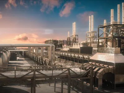 oil factory 3D model purchase