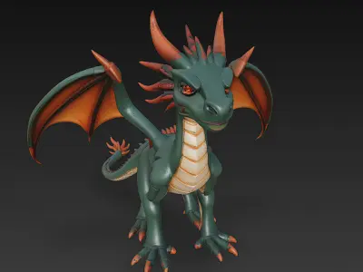 Dragon Realistic 3D Model Basic - Low Poly Realistic Low-poly 3D model 3