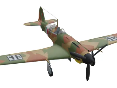 Fiat G55 Centauro Low-poly 3D model
