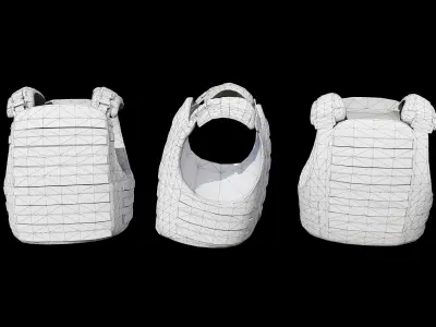 Flak vest Low-poly 3D model