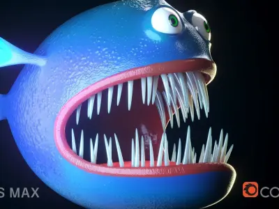 Cartoon Angler  Fish 3D model