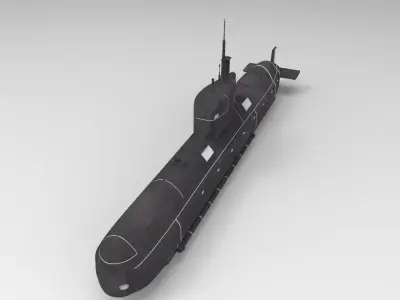 Submarine type 214 dove Low-poly 3D model