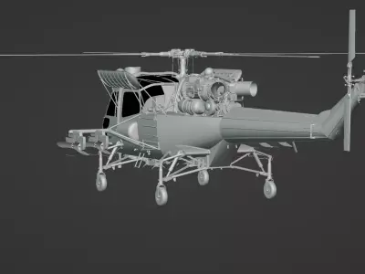 Westland Wasp HAS 1 Scout AH 1 3D Model British Helicopter Low-poly 3D model