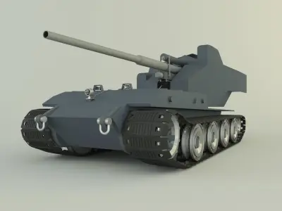 WT E100 tank military vehicle 3D model