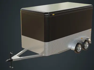 Cargo Trailer 1A Low-poly 3D model