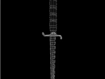 Dagger sword Low-poly 3D model 16
