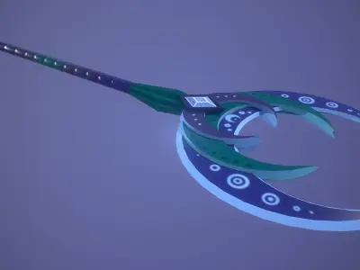 moon great axe Low-poly 3D model