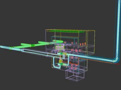 Pumped Storage hydroelectric Power Plant  3D model