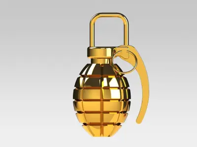 Grenade metal Free 3D model