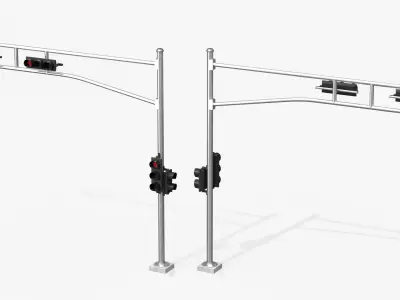 Traffic Light Assembly - Multi-Signal Head 3D model