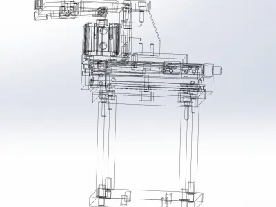 Clamping jaw mechanism Low-poly 3D model